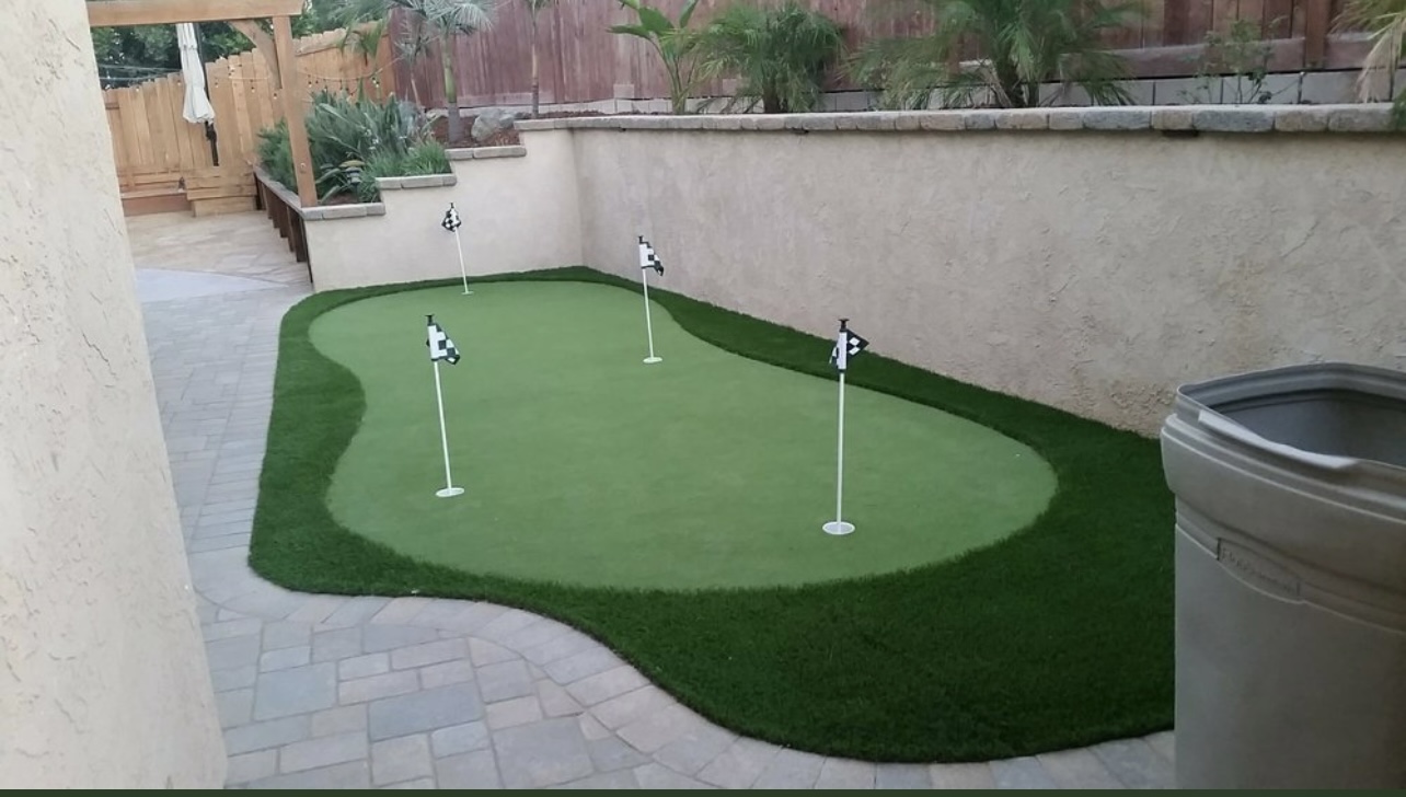 Putting green with paver patio surround